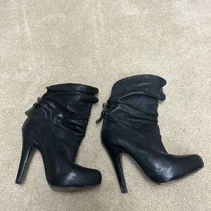 essential black leather booties
